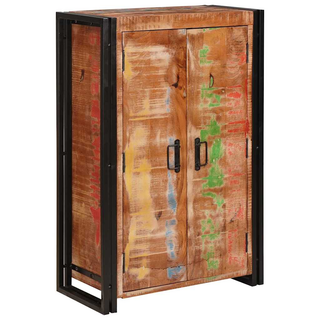vidaXL Highboard with Doors Brown Solid Reclaimed Wood and Metal