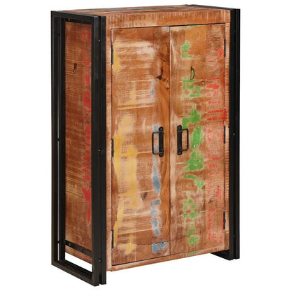 vidaXL Highboard with Doors Brown Solid Reclaimed Wood and Metal