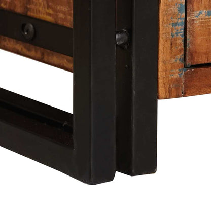 vidaXL Bookshelf with Doors Brown Solid Reclaimed Wood and Metal