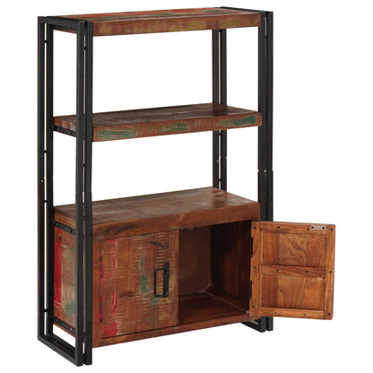 vidaXL Bookshelf with Doors Brown Solid Reclaimed Wood and Metal