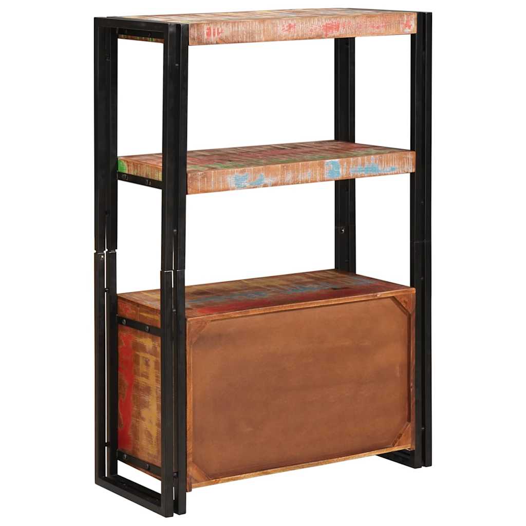 vidaXL Bookshelf with Doors Brown Solid Reclaimed Wood and Metal