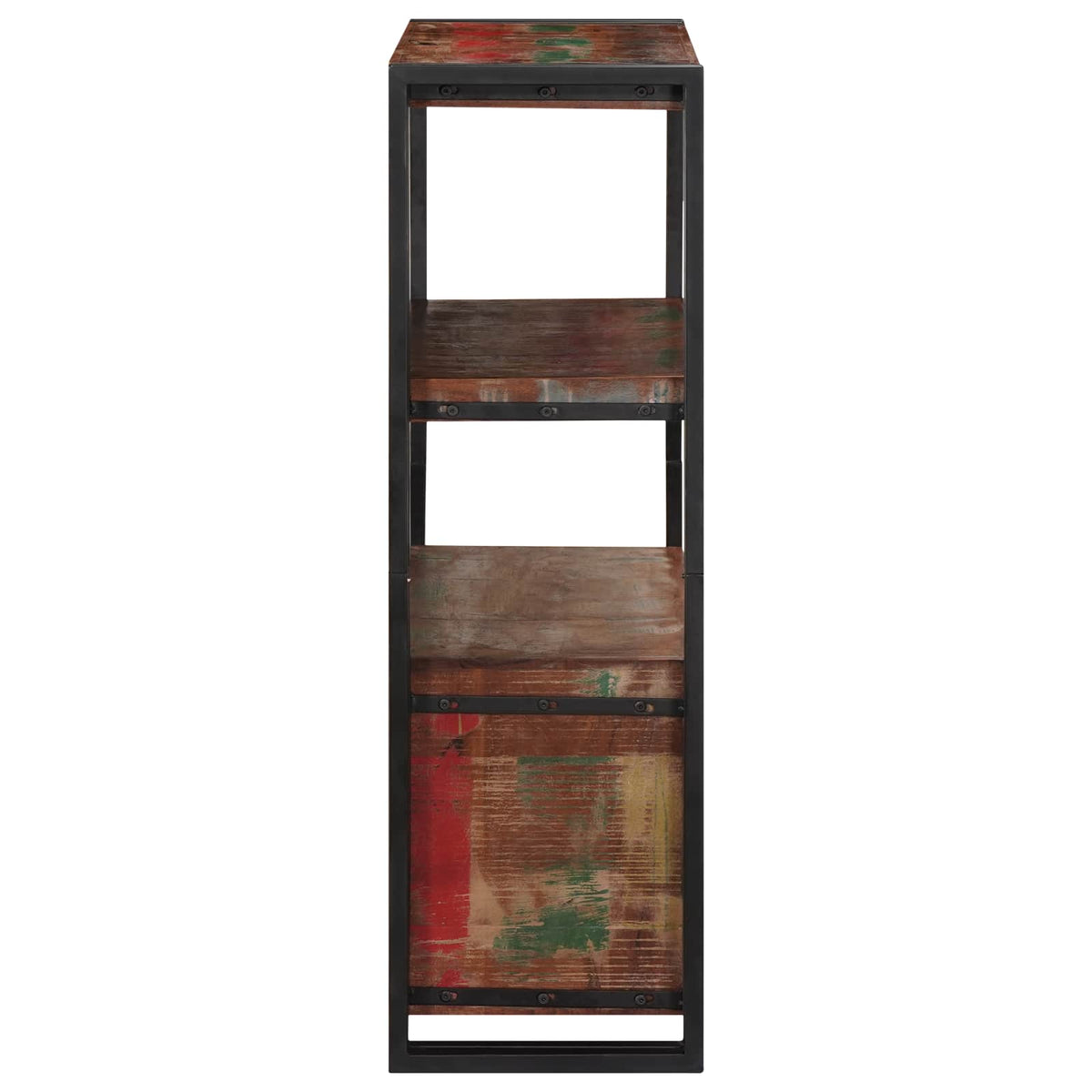 vidaXL Bookshelf with Doors Brown Solid Reclaimed Wood and Metal