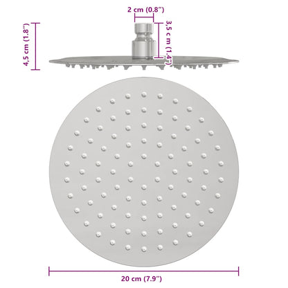 vidaXL Rain Shower Head Stainless Steel 304 20 cm Round