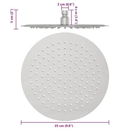 vidaXL Rain Shower Head Stainless Steel 304 25 cm Round