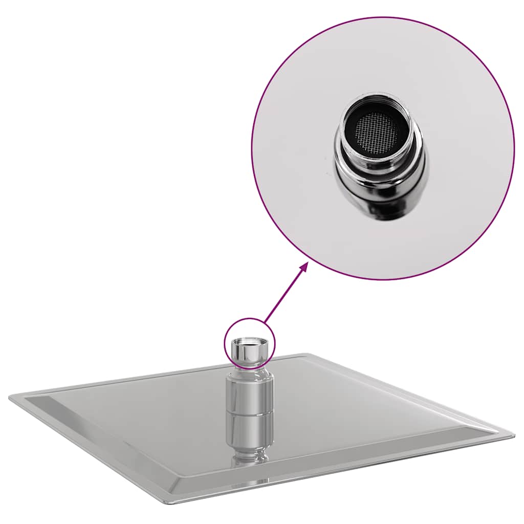 vidaXL Rain Shower Head Stainless Steel 304 20x20 cm Square