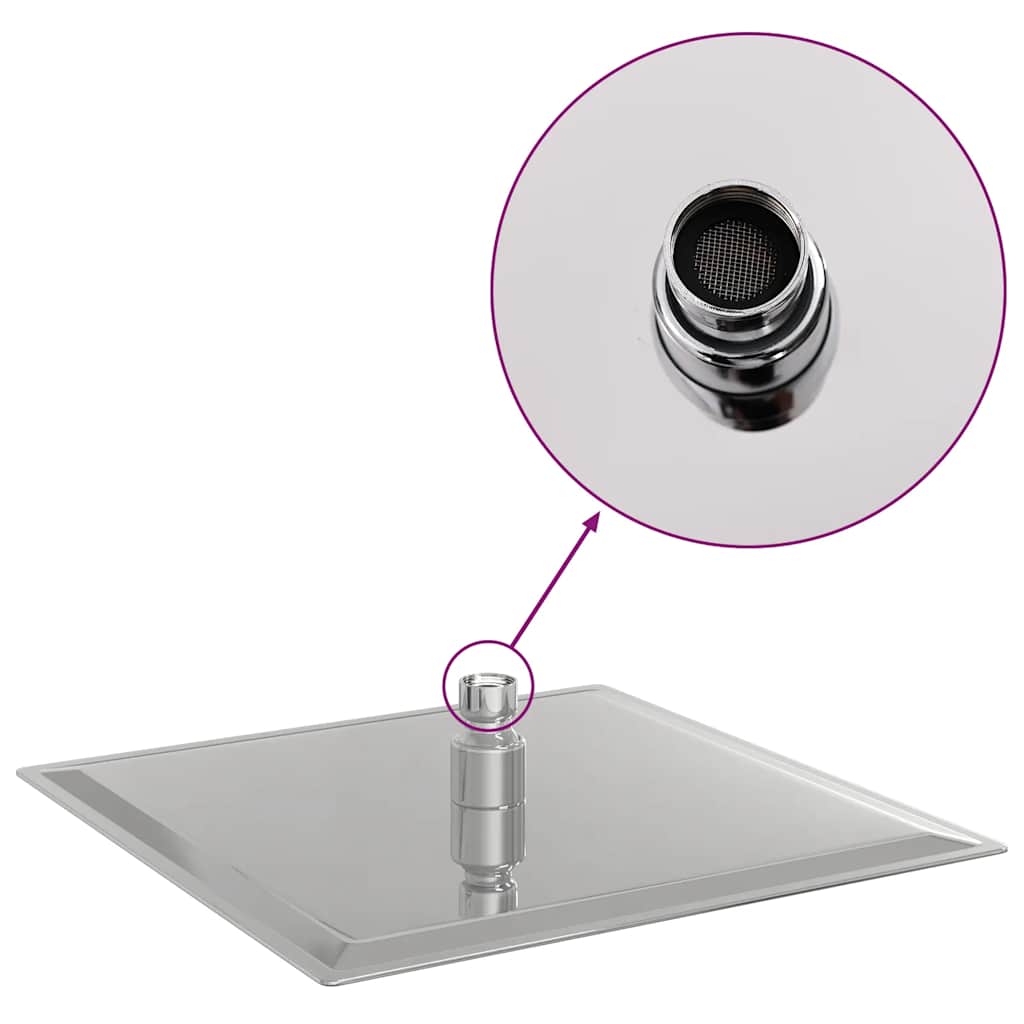 vidaXL Rain Shower Head Stainless Steel 304 25x25 cm Square