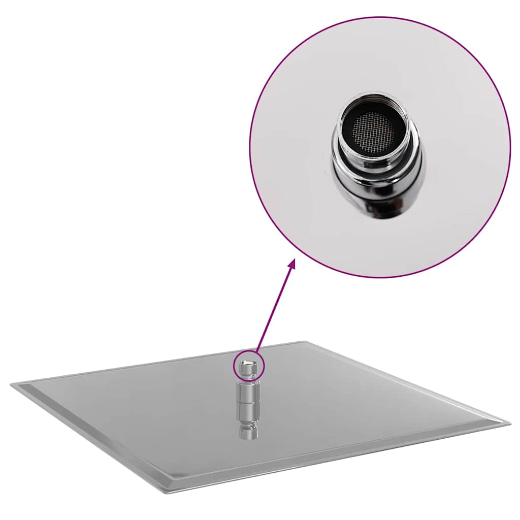vidaXL Rain Shower Head Stainless Steel 304 40x40 cm Square