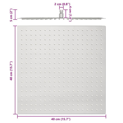 vidaXL Rain Shower Head Stainless Steel 304 40x40 cm Square
