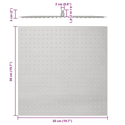 vidaXL Rain Shower Head Stainless Steel 304 50x50 cm Square