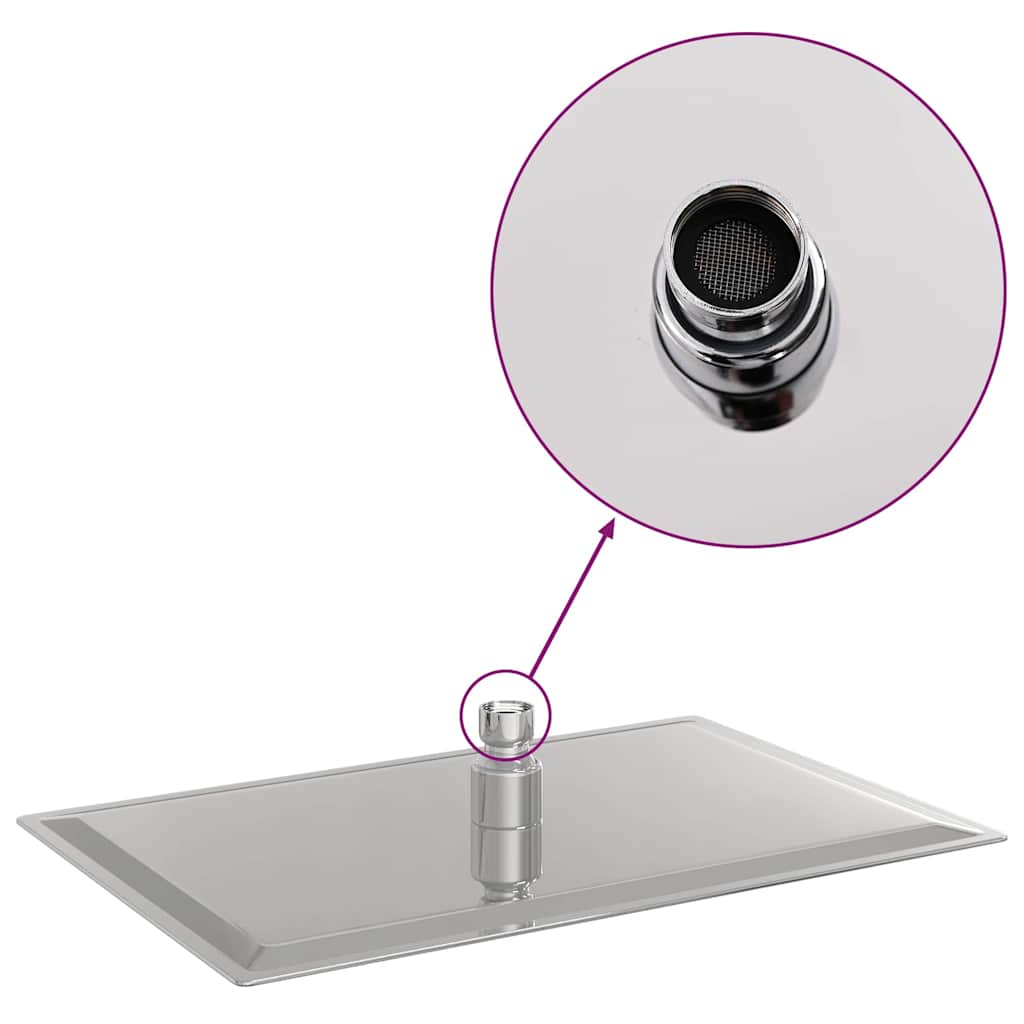 vidaXL Rain Shower Head Stainless Steel 304 30x20 cm Rectangular