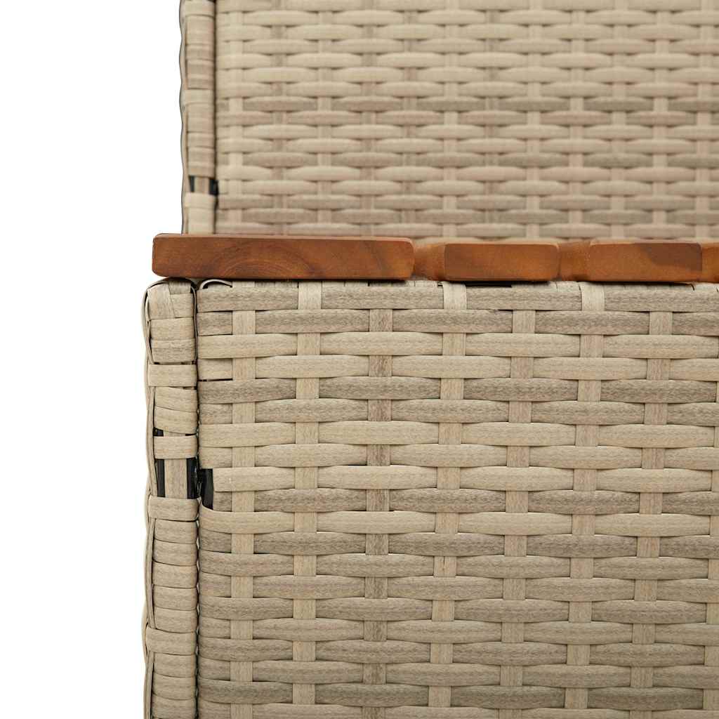 VidaXL Hot Tub Step Beige 50cm Poly Rattan & Acacia Wood - 2-Step Spa Entry Safety