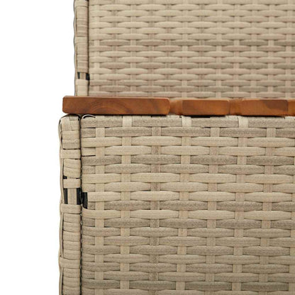 VidaXL Hot Tub Step Beige 50cm Poly Rattan & Acacia Wood - 2-Step Spa Entry Safety