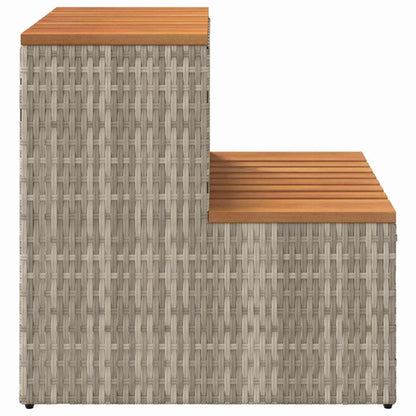 vidaXL Hot Tub Step Light Grey 50x50x50,5 cm Poly Rattan and Solid Acacia