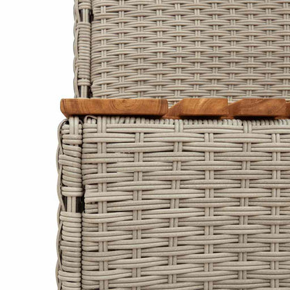 vidaXL Hot Tub Step Light Grey 50x50x50,5 cm Poly Rattan and Solid Acacia
