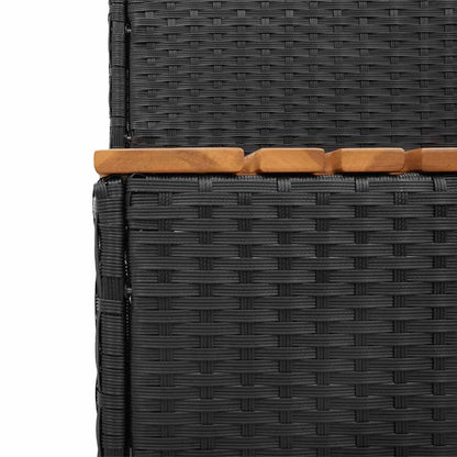 vidaXL Hot Tub Step Black 100x50x50,5 cm Poly Rattan and Solid Acacia