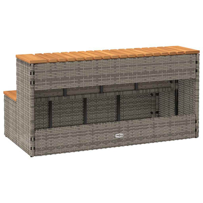 vidaXL Hot Tub Step Grey 100x50x50,5 cm Poly Rattan and Solid Acacia