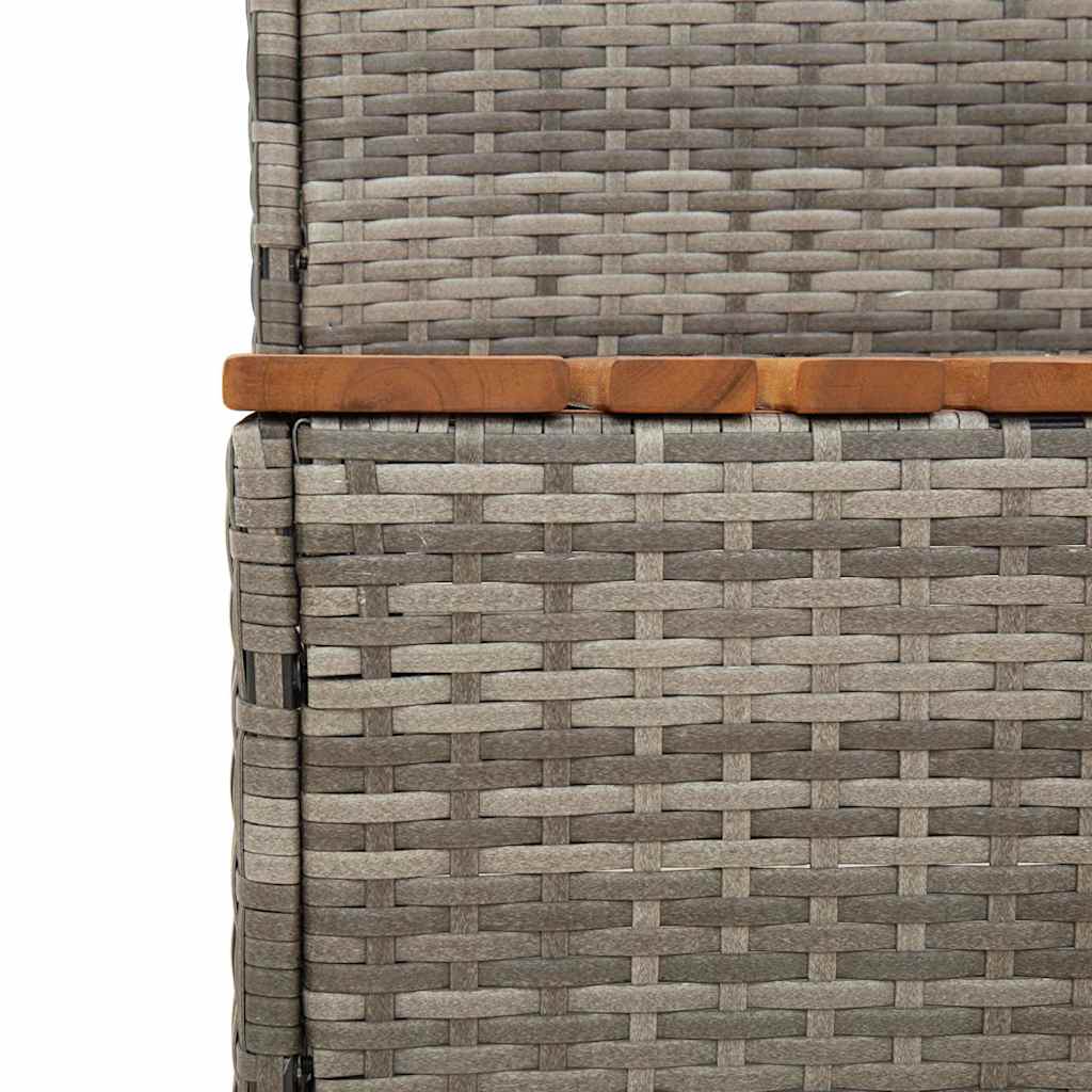 vidaXL Hot Tub Step Grey 100x50x50,5 cm Poly Rattan and Solid Acacia