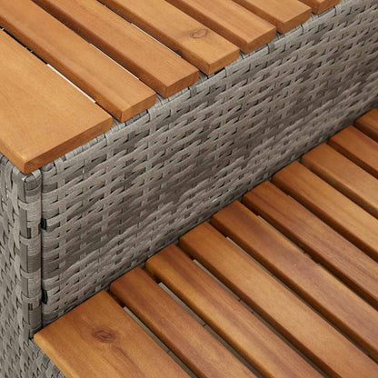 vidaXL Hot Tub Step Grey 100x50x50,5 cm Poly Rattan and Solid Acacia