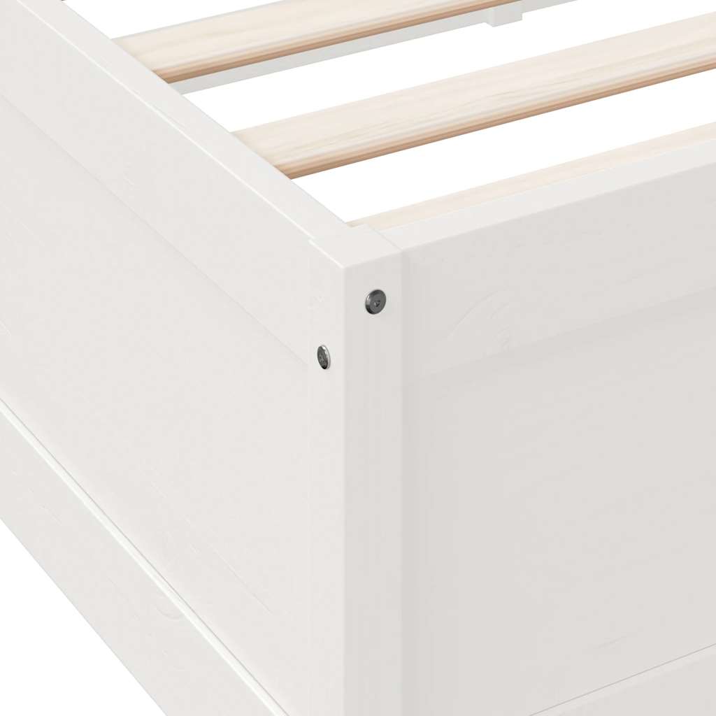 vidaXL Bookcase Bed without Mattress White 180x200cm Solid Wood Pine