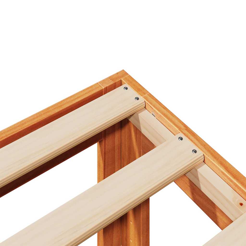 vidaXL Family Bed Frame No Mattress Wax Brown 240x200 cm Solid Wood Pine
