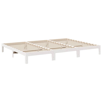 vidaXL Family Bed Frame No Mattress White 270x200 cm Solid Wood Pine