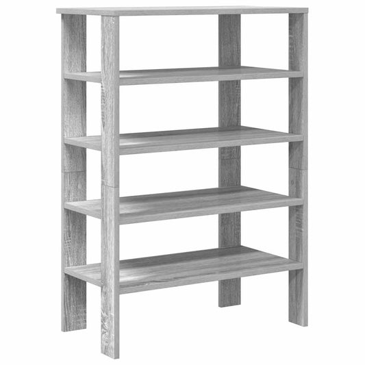 vidaXL Shoe Rack Grey Sonoma 61x32x87.5 cm Engineered Wood