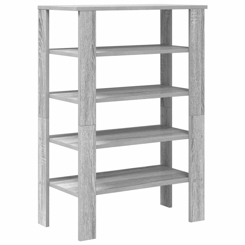 vidaXL Shoe Rack Grey Sonoma 61x32x87.5 cm Engineered Wood