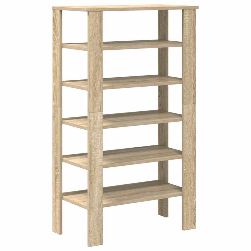 vidaXL Shoe Rack Sonoma Oak 61x32x105 cm Engineered Wood