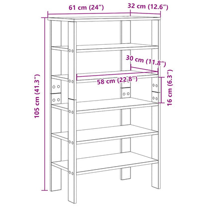 vidaXL Shoe Rack Sonoma Oak 61x32x105 cm Engineered Wood