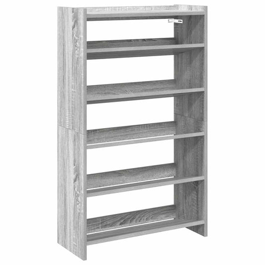 vidaXL Shoe Rack Grey Sonoma 60x25x100 cm Engineered Wood