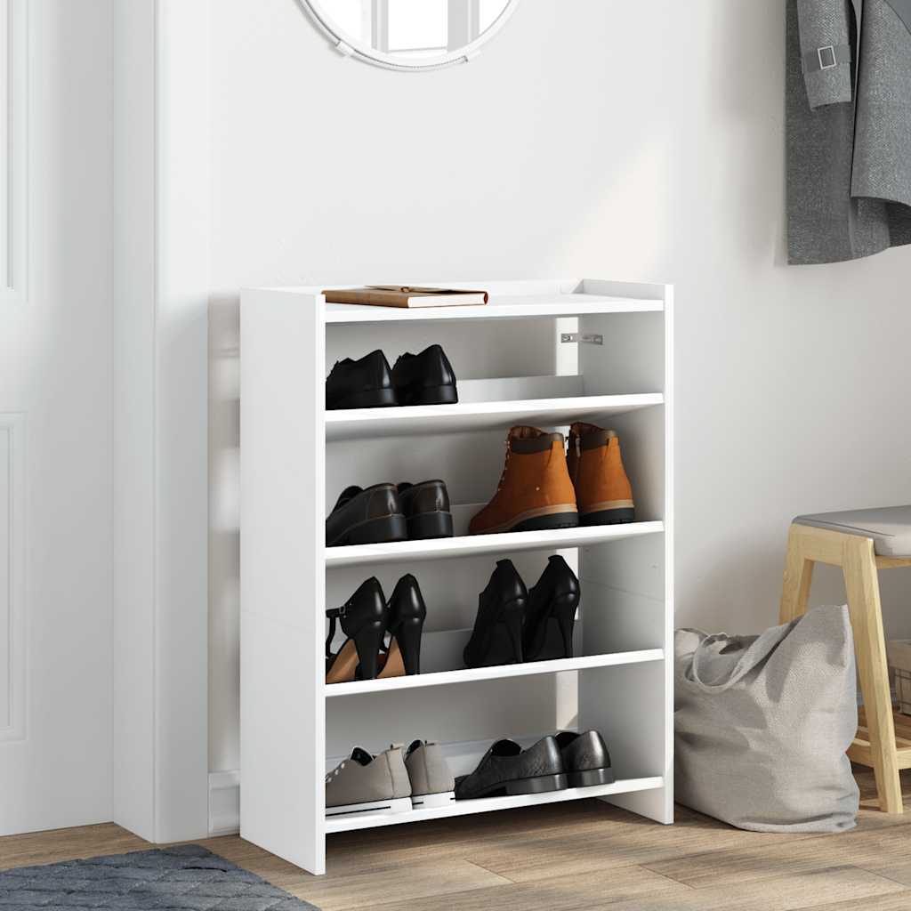 vidaXL Shoe Rack White 60x25x81 cm Engineered Wood