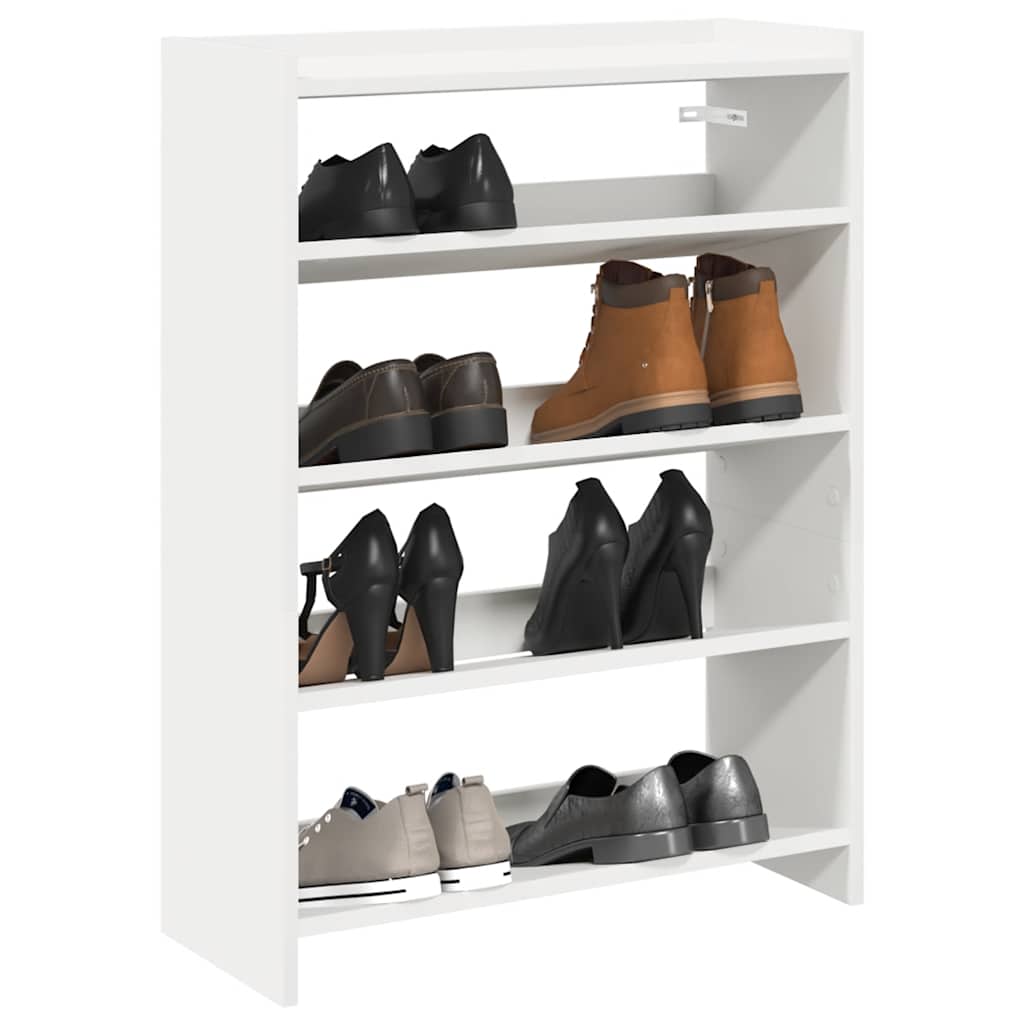 vidaXL Shoe Rack White 60x25x81 cm Engineered Wood