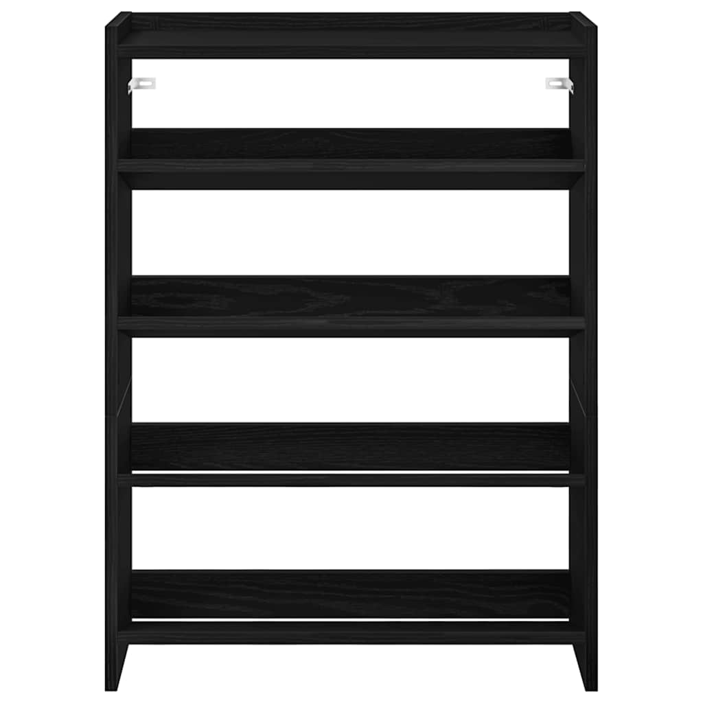 vidaXL Shoe Rack Black 60x25x81 cm Engineered Wood