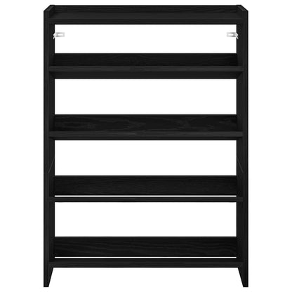 vidaXL Shoe Rack Black 60x25x81 cm Engineered Wood