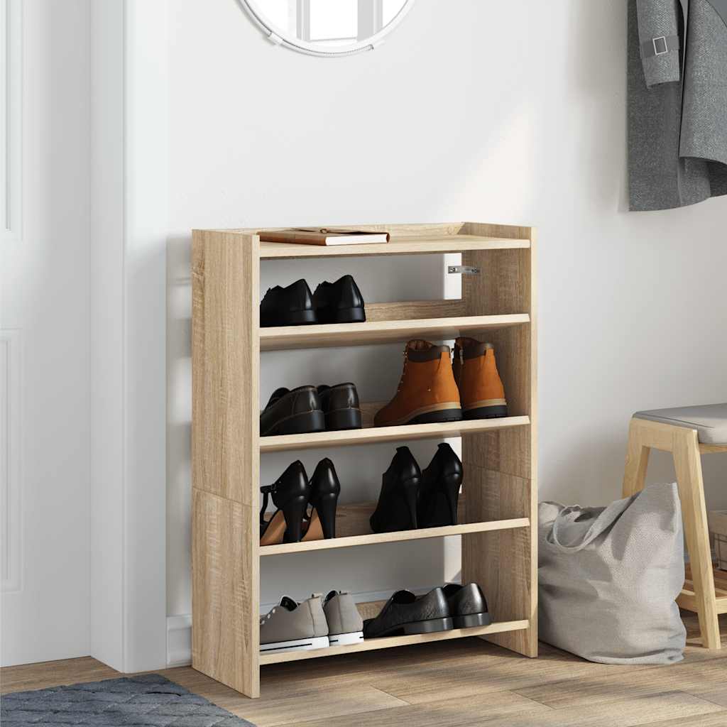 vidaXL Shoe Rack Sonoma Oak 60x25x81 cm Engineered Wood