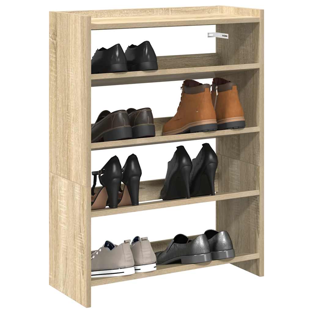 vidaXL Shoe Rack Sonoma Oak 60x25x81 cm Engineered Wood