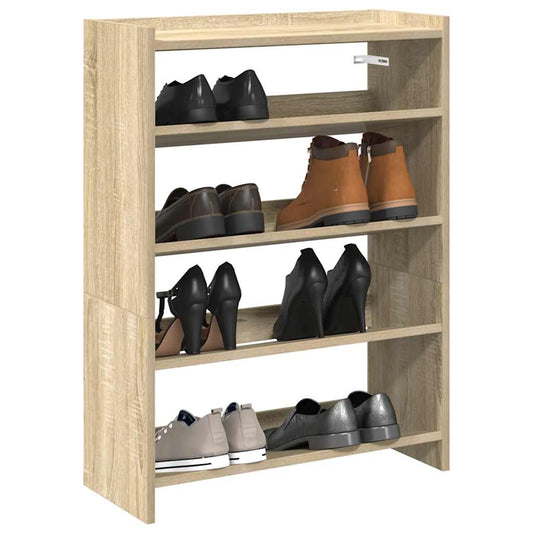 vidaXL Shoe Rack Sonoma Oak 60x25x81 cm Engineered Wood
