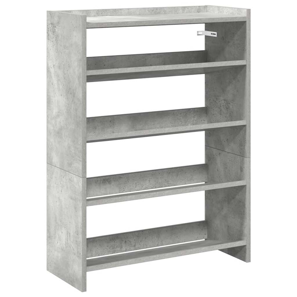 vidaXL Shoe Rack Concrete Grey 60x25x81 cm Engineered Wood