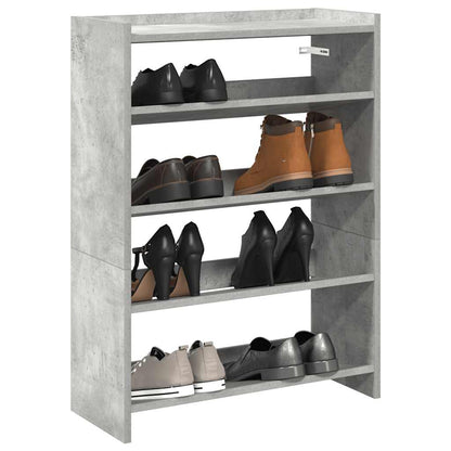 vidaXL Shoe Rack Concrete Grey 60x25x81 cm Engineered Wood