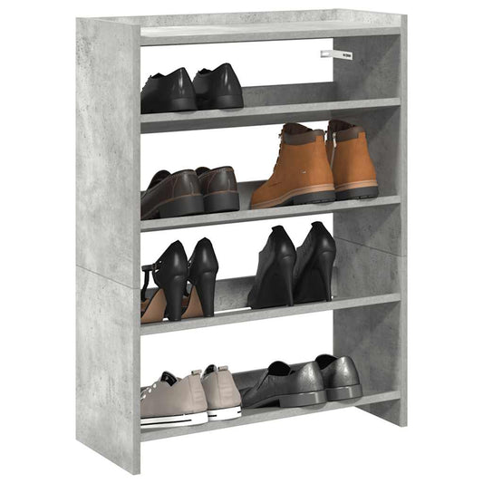 vidaXL Shoe Rack Concrete Grey 60x25x81 cm Engineered Wood