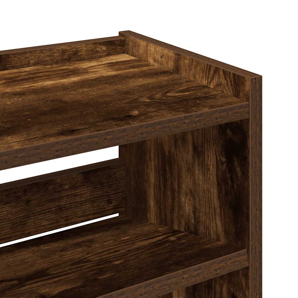 vidaXL Shoe Rack Smoked Oak 60x25x81 cm Engineered Wood