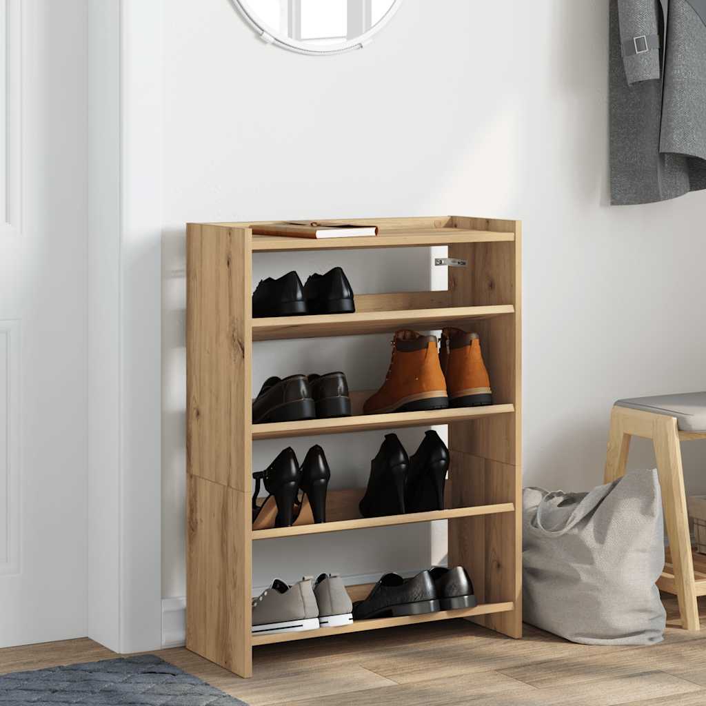 vidaXL Shoe Rack Artisan Oak 60x25x81 cm Engineered Wood