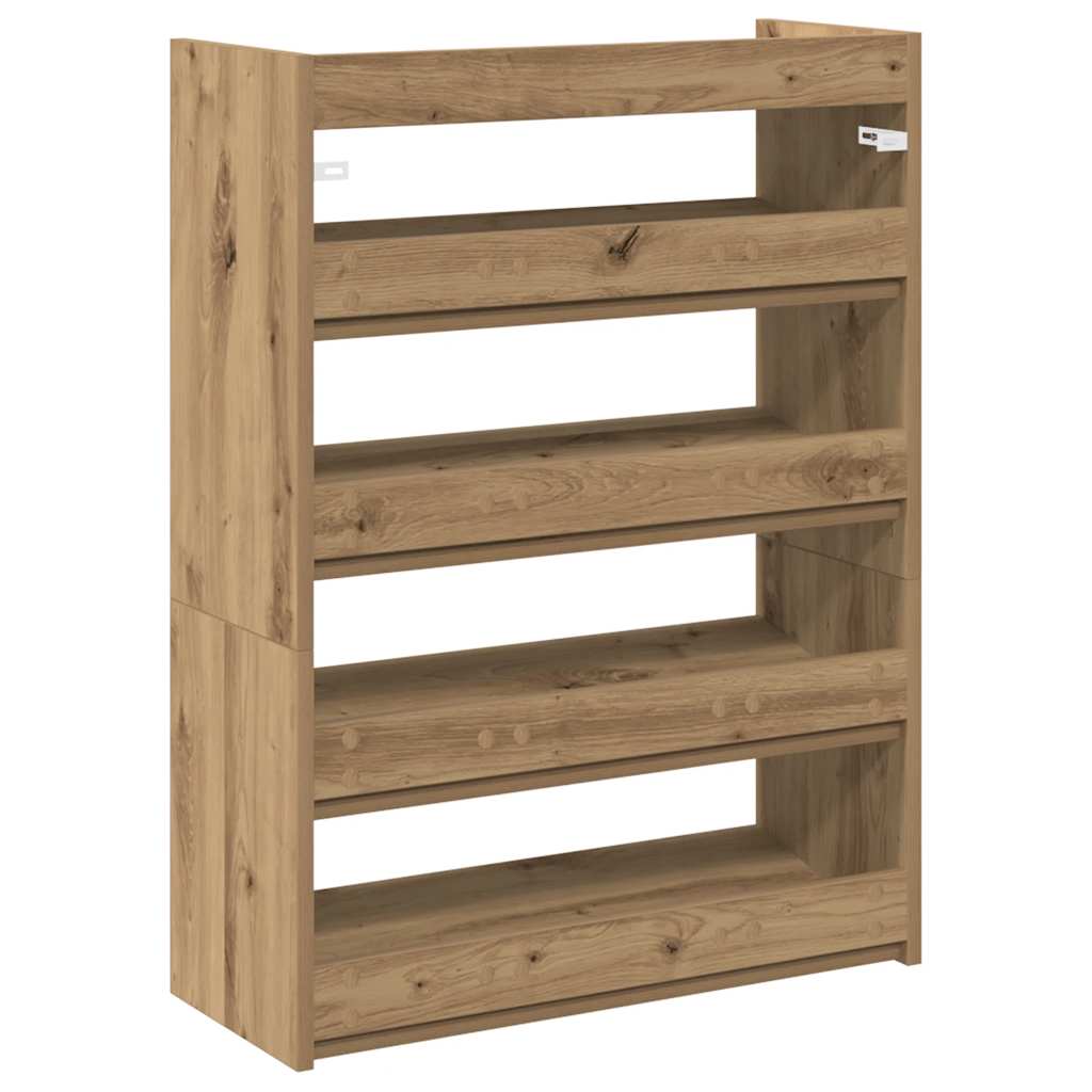 vidaXL Shoe Rack Artisan Oak 60x25x81 cm Engineered Wood