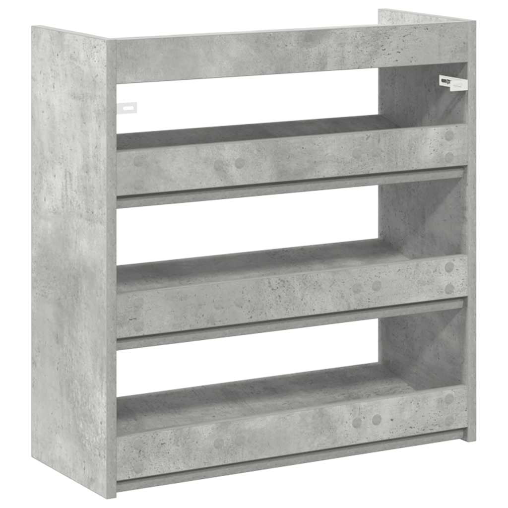 vidaXL Shoe Rack Concrete Grey 60x25x62 cm Engineered Wood