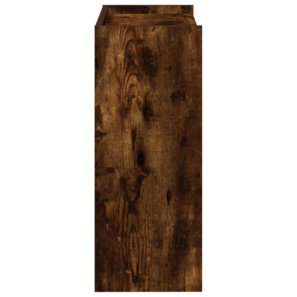 vidaXL Shoe Rack Smoked Oak 60x25x62 cm Engineered Wood