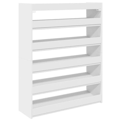 vidaXL Shoe Rack White 80x25x100 cm Engineered Wood