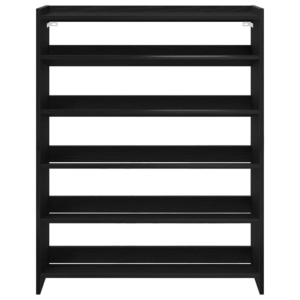 vidaXL Shoe Rack Black 80x25x100 cm Engineered Wood