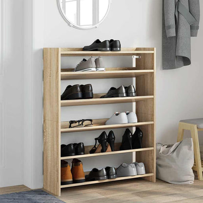 vidaXL Shoe Rack Sonoma Oak 80x25x100 cm Engineered Wood