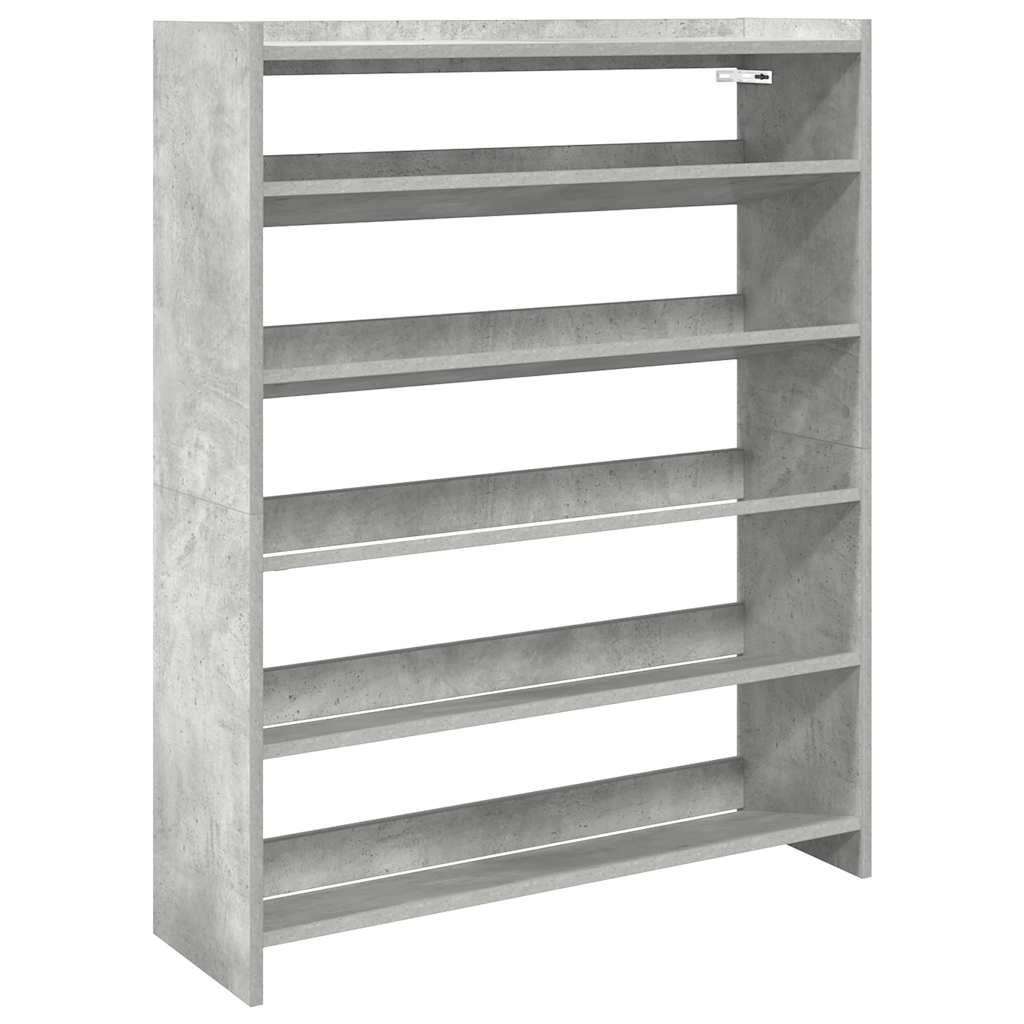 vidaXL Shoe Rack Concrete Grey 80x25x100 cm Engineered Wood