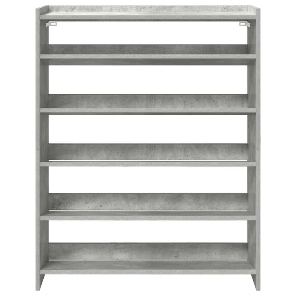vidaXL Shoe Rack Concrete Grey 80x25x100 cm Engineered Wood